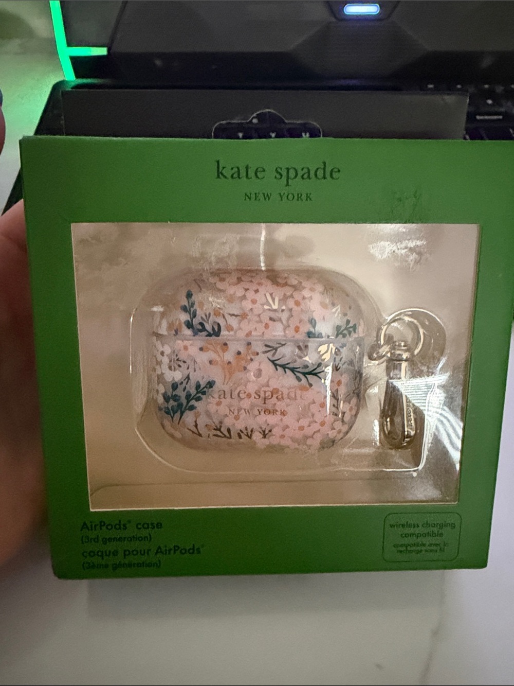 kate spade Pink Floral AirPods Case 3rd generation wireless chanrgung compatible - Picture 2 of 6